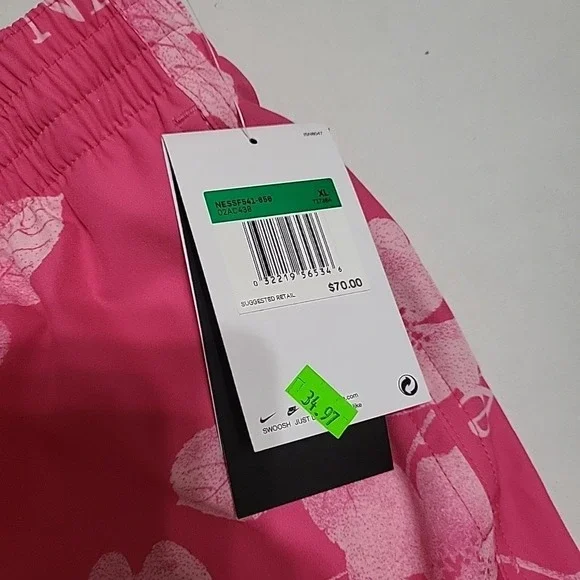 Nike Men's Fine Floral Volley Swim Short 7 Inch Pink swimwear XL - Picture 4 of 5